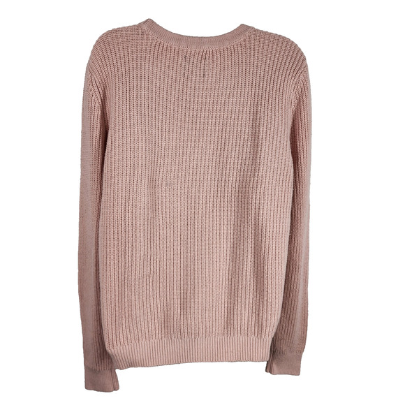 Abercrombie & Fitch Womens Pullover Sweater Large Pink Ribbed Button Detail Knit - Picture 2 of 13